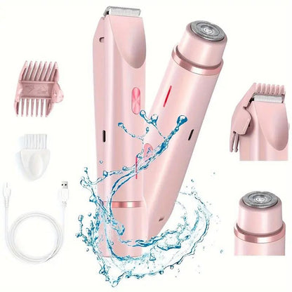 2-in-1 Waterproof Bikini Trimmer & Shaver for Women | Wet/Dry Electric Hair Remover