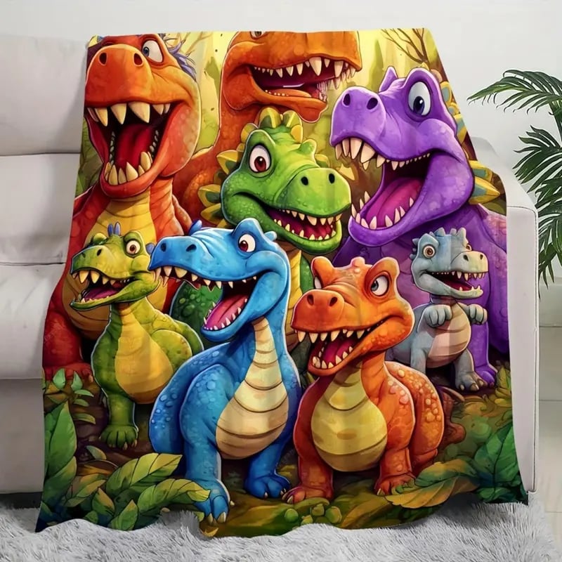 🔥On Sale🔥Cute Smiling Dinosaurs HD Digital Print Flannel
