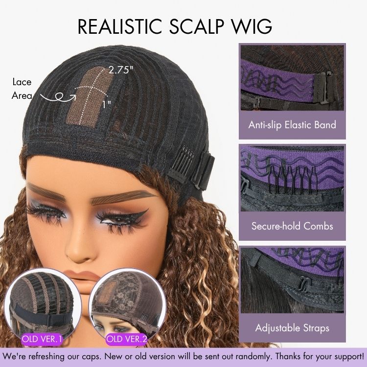 Put On and Go Realistic Glueless Yaki Straight Bob with Bangs Minimalist Lace Wig