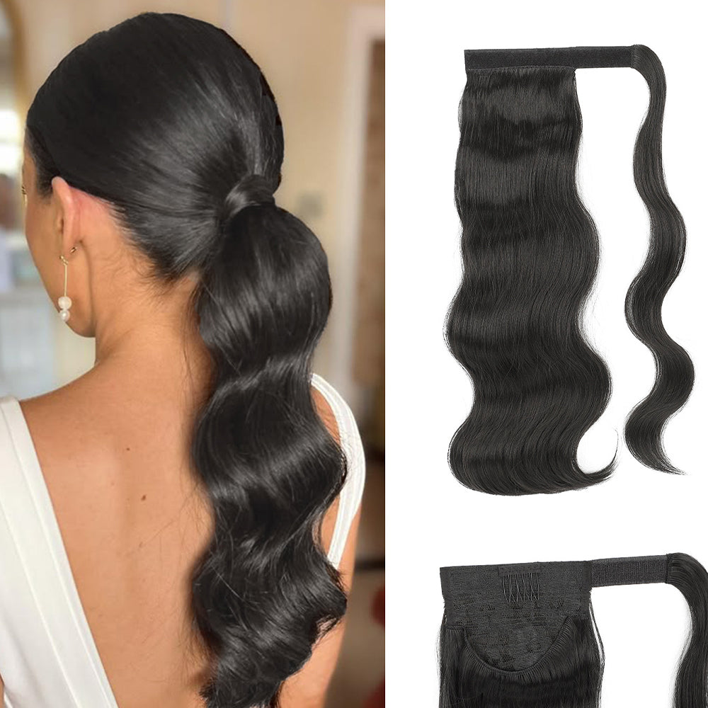 European and American wigs, Velcro ponytail long curly hair, body big wave extension hair, hot wire fluffy egg roll ponytail辫