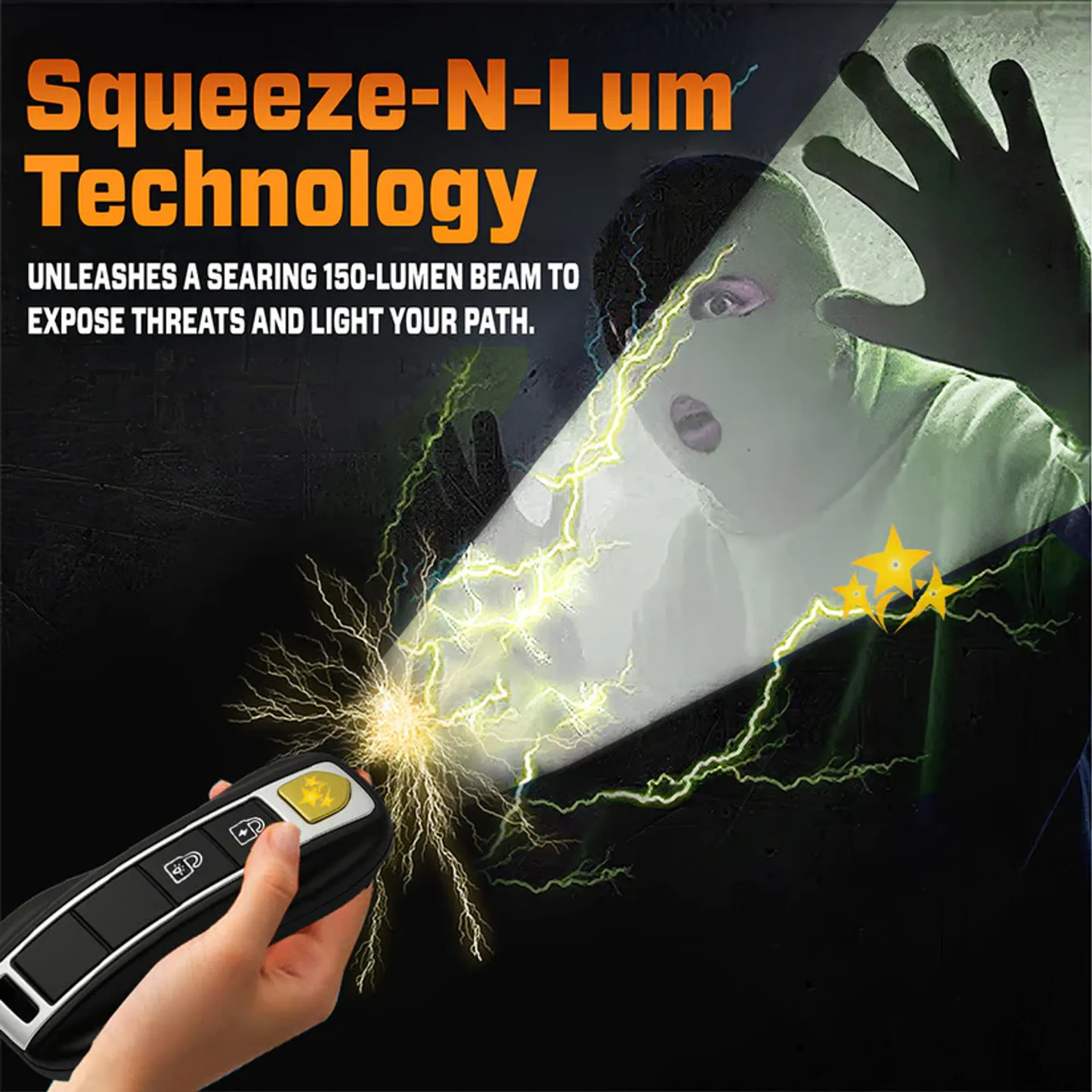 💥 2025 Mega Sale 50% OFF ️🔥 VOLTAX V57 Hi-Tech Stun Flashlight Car Key ⚡ Smart Defense - Stay Safe