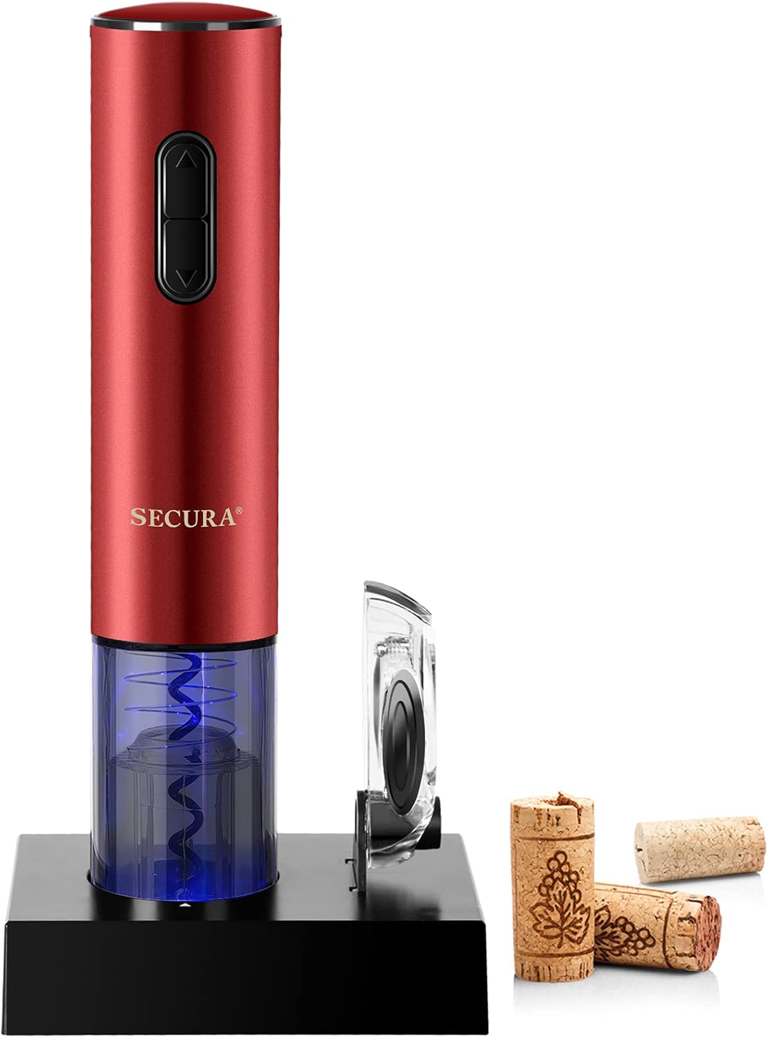 Electric Wine Opener, Automatic Electric Wine Bottle Corkscrew Opener with Foil Cutter, Rechargeable (Stainless Steel)