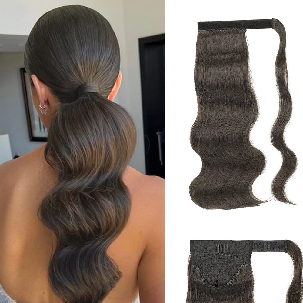 European and American wigs, Velcro ponytail long curly hair, body big wave extension hair, hot wire fluffy egg roll ponytail辫