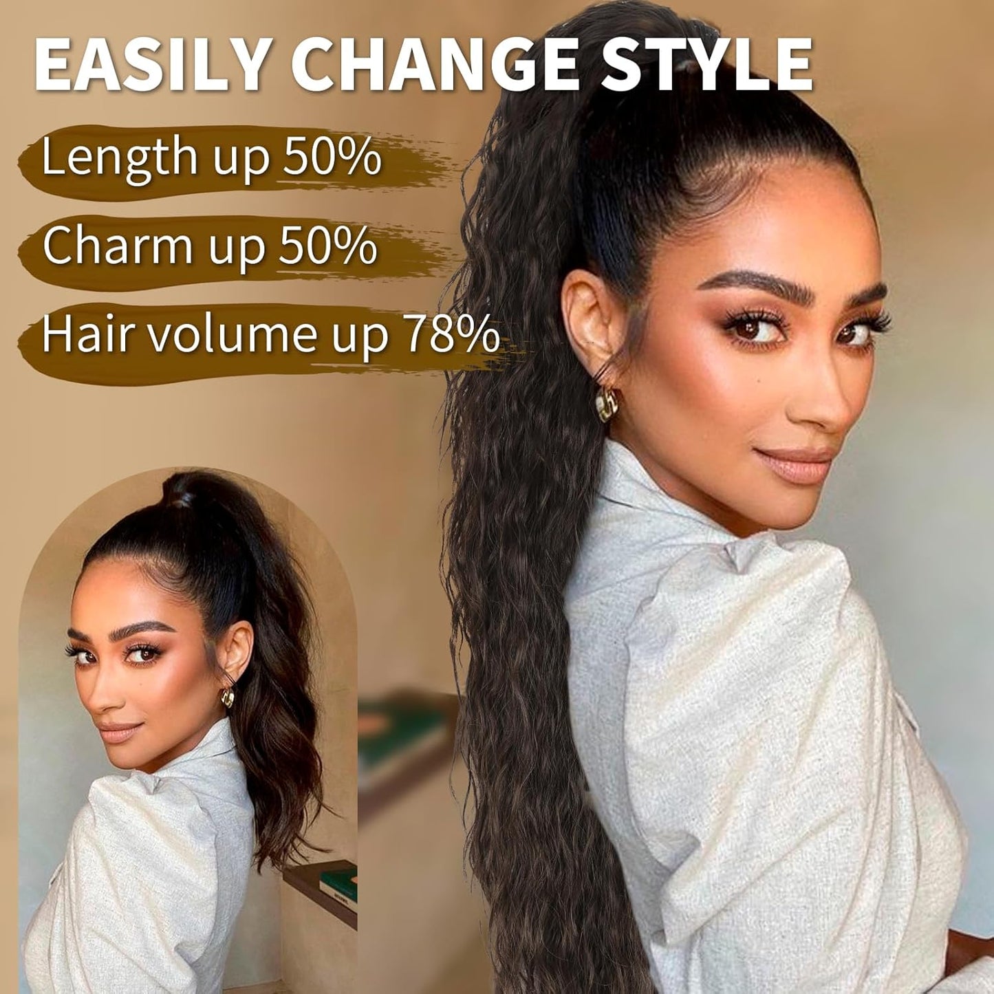 ✨Mega Curly Ponytail – Get Instant Glam and Gorgeous Volume! 🔥