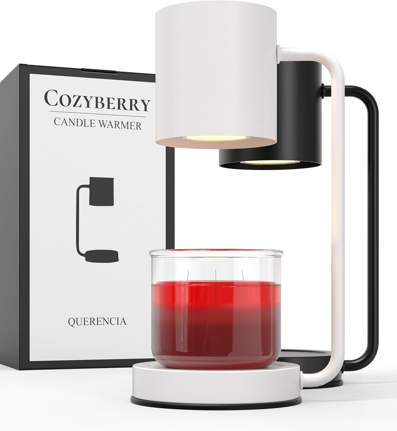 Cozyberry® Querencia Lamp, Yankee Candle Compatible, Metal, Dimvable Candle Melter, Small & Large Jar Sizes (White)