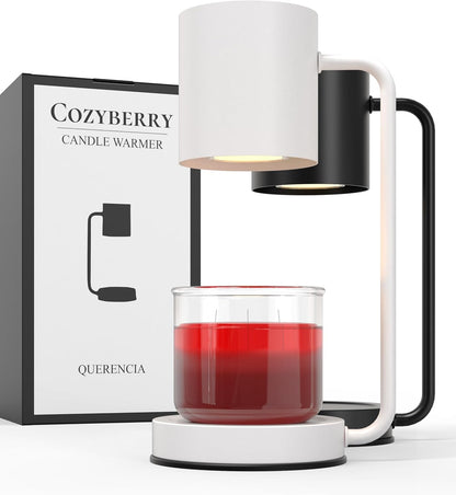 Cozyberry® Querencia Lamp, Yankee Candle Compatible, Metal, Dimvable Candle Melter, Small & Large Jar Sizes (White)