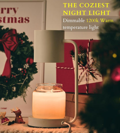 Cozyberry® Querencia Lamp, Yankee Candle Compatible, Metal, Dimvable Candle Melter, Small & Large Jar Sizes (White)