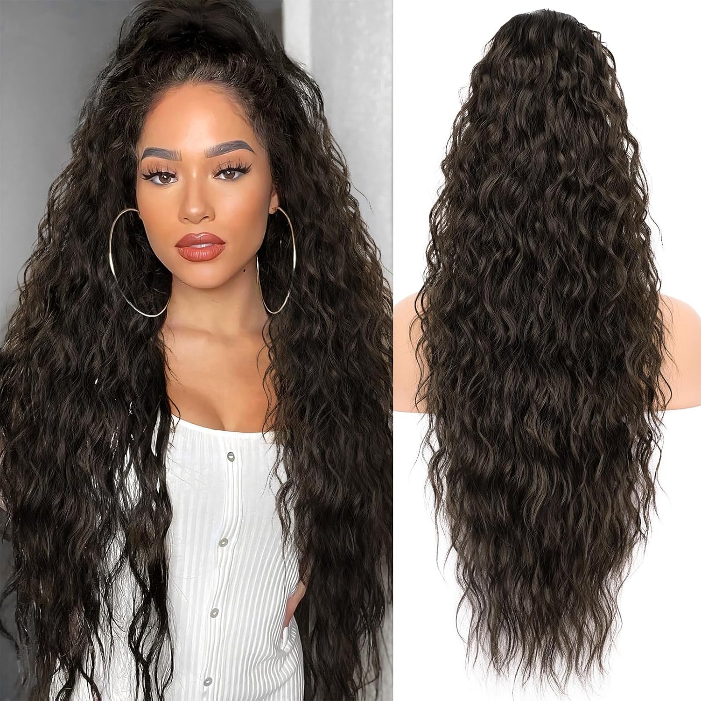 ✨Mega Curly Ponytail – Get Instant Glam and Gorgeous Volume! 🔥