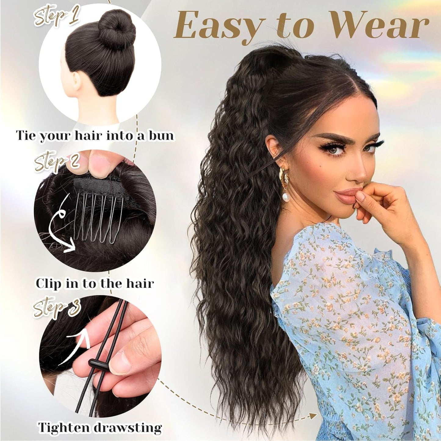 ✨Mega Curly Ponytail – Get Instant Glam and Gorgeous Volume! 🔥