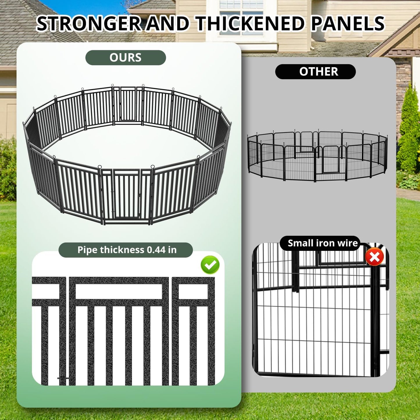 Heavy-Duty Outdoor Dog Fence & Playpen (Multiple Sizes)