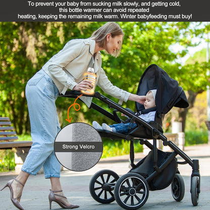 Portable Bottle Warmer,Travel-Friendly,Fast-Heating,Cordless & Rechargable,Baby Bottle Warmer,Comfortable Feeding Bottle Warmer on The Go,Precise Temperature