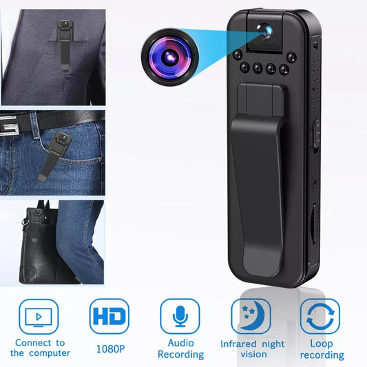 🔥HD 1080P Rechargeable Mini Body Camera With Night Vison&Rotating Lens📷️