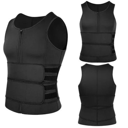 💪Men Body Shaper Sauna Vest Waist Trainer Double Belt