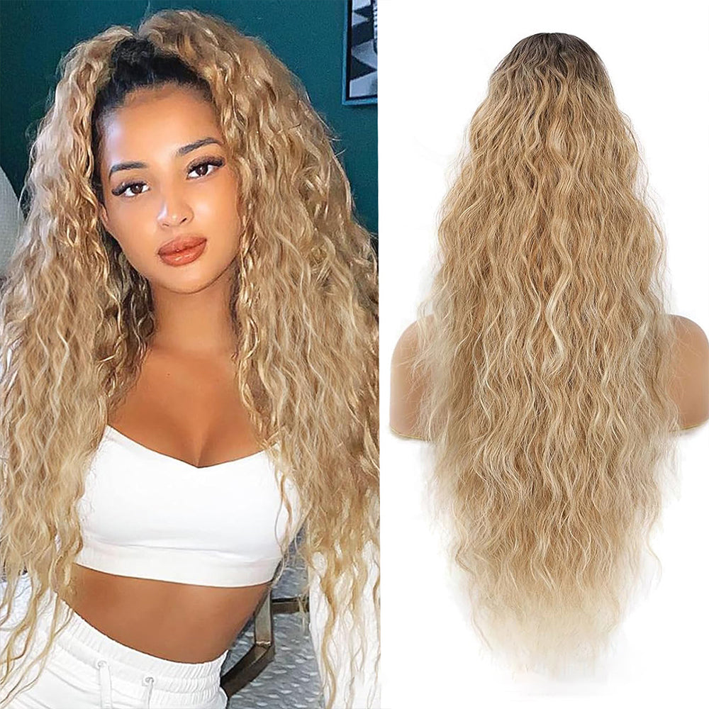 30inch Curly Clip-In Ponytail with Braids — Full Volume, No Damage