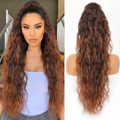 30inch Curly Clip-In Ponytail with Braids — Full Volume, No Damage