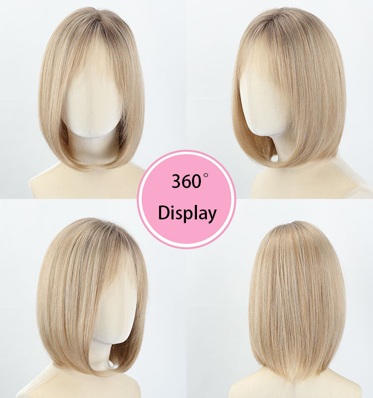 Theodora - Wigyy Ash Blonde Straight Layered Wigs