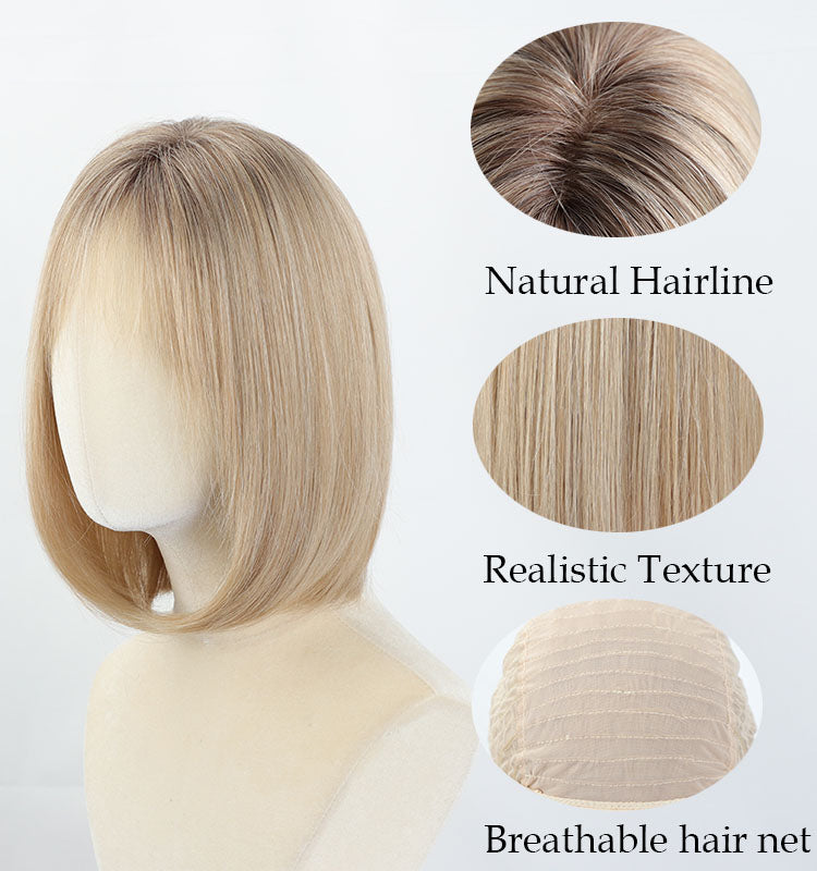 Theodora - Wigyy Ash Blonde Straight Layered Wigs