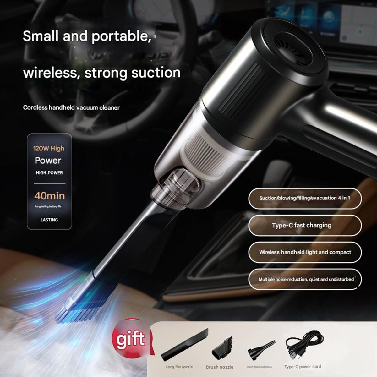 Wireless Handheld Car Vacuum Cleaner