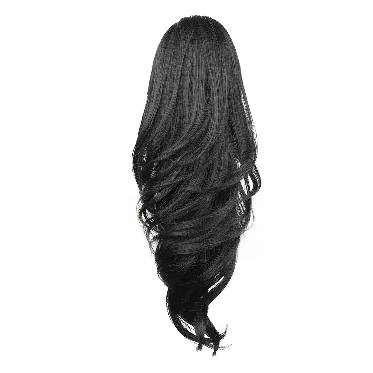 Grab the ponytail and twist the hair into a long, curly, wavy ponytail.