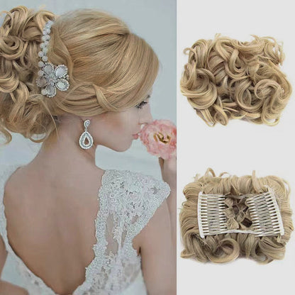 Short Messy Curly Dish Hair Bun Extension